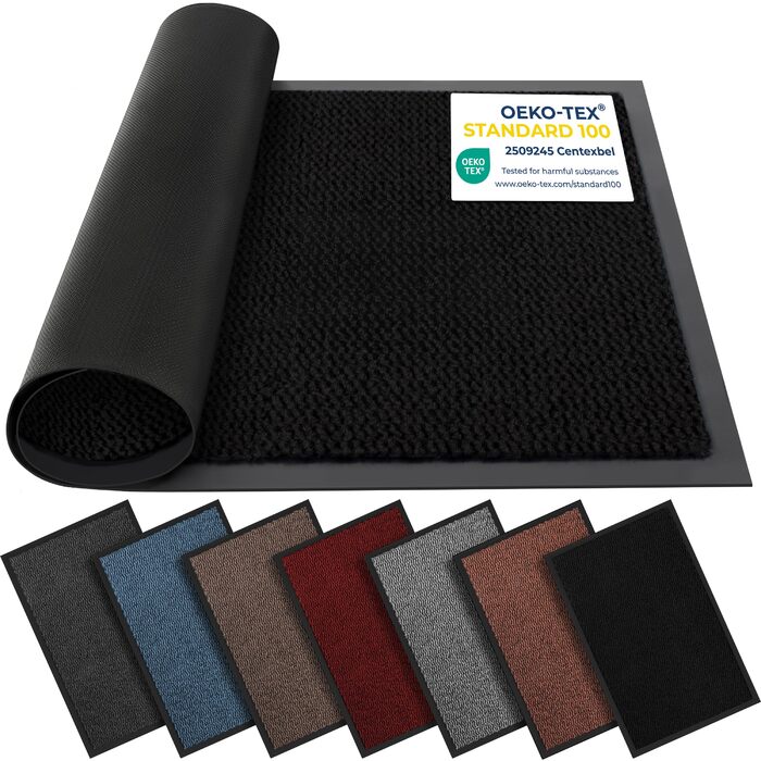 Привітальний килимок BLADO для дому та вулиці, протиковзкий та зносостійкий, чорний, 60 x 120 см