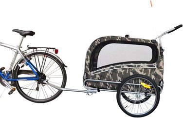 Причіп для собак Papilioshop Argo - зелений (маскування), S-M-L - для собак середніх та великих порід