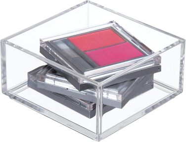 iDesign Drawer Storage Box for Bathroom or Kitchen, Very Small Drawer Organizer in BPA-Free Plastic, Stackable Makeup Storage for Cosmetics, Transparent
