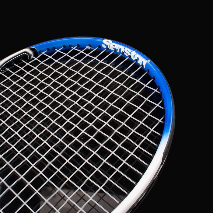 Senston Tennis Racket 19/23/25 Inch One-Piece Design with Carry Bag, Overgrip & Vibration Dampener (Blue)