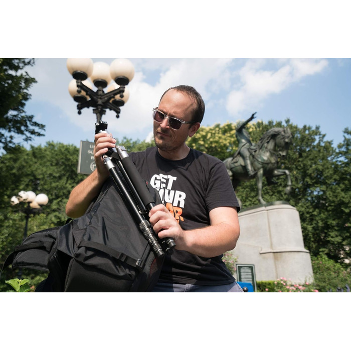 Штатив Manfrotto Element Traveller Carbon Kit блакитного кольору, 164 см, алюмінієвий, одноногий