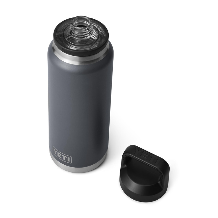 Термос-пляшка YETI Rambler 1л з нержавіючої сталі з герметичною кришкою Chug, колір Charcoal (антрацит) – ізольована пляшка для гарячих та холодних напоїв