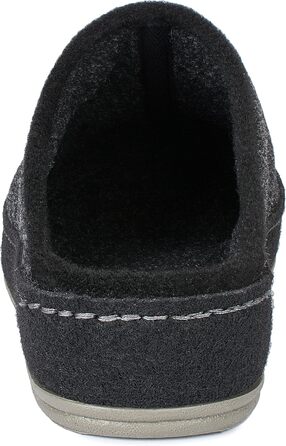 Чоловічі фетрові домашні тапочки Schawos 6030 з устілкою, супінна підошва, антиковзаючі, 43 EU, чорні