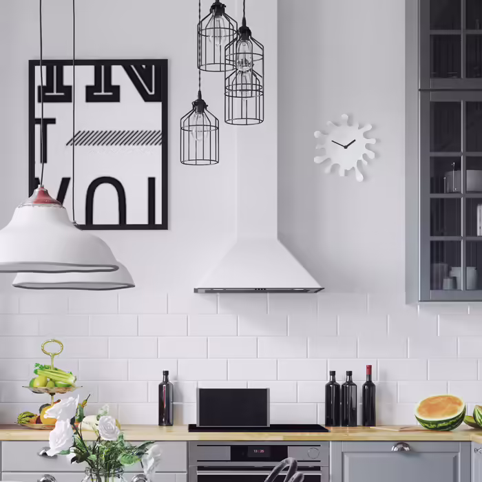 Relaxdays White Wall Clock Color Splash