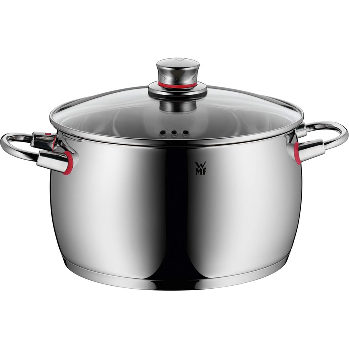 Каструля з ручкою WMF Quality One 16 см без кришки, 1,7 л, каструля для молока, каструля з нержавіючої сталі Cromargan, полірована, без покриття, для індукційних плит