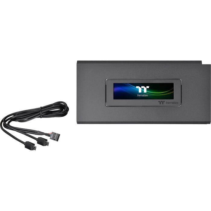 Корпус Thermaltake Ceres 500 TG ARGB Mid-Tower ATX/E-ATX, 4 ARGB вентилятори, загартоване скло, USB-C, LCD-панель (Black)
