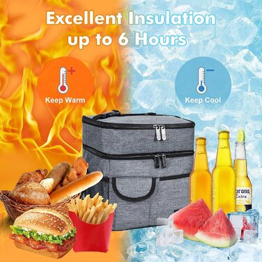 Термосумка Kato Tirrinia 17L для пікніка, роботи, пляжу та автомобіля (двошарова, з ізоляцією)