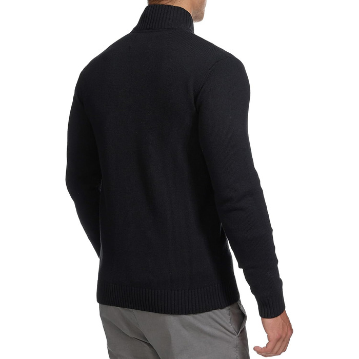 Кардиган чоловічий Indicode INut з високим коміром та блискавкою | В'язана жилетка для чоловіків (S, Чорний)