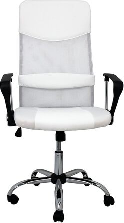 Офісний стілець La Silla Española Santander з підголівником, білий, поліестер, 52x55x118 см