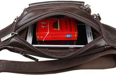 Чоловіча/Жіноча поясна сумка на талію, Slim Fanny Pack для активного відпочинку, подорожей, спорту, велоспорту, походів, їзди на конях, полювання, повсякденного носіння, колір кавовий