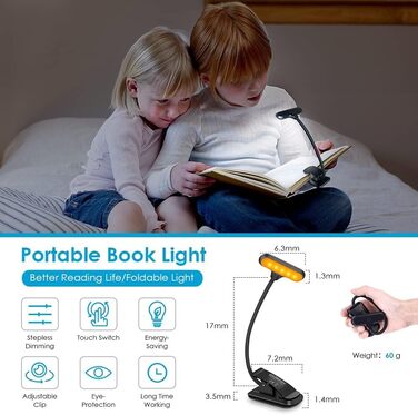 LED кріпильна лампа OUSFOT для читання з 3 рівнями яскравості, USB, 9 LED, гнучка на 360°, для книги, офісу, ліжка, нотного ставу, 3 колірні температури