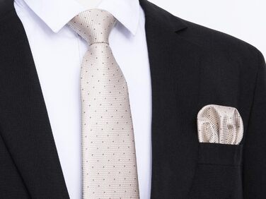 Краватка Enlision для чоловіків у клітинку з нагрудником, формальна краватка та краватка для бізнесу, комплект краватки та нагрудника, шампань