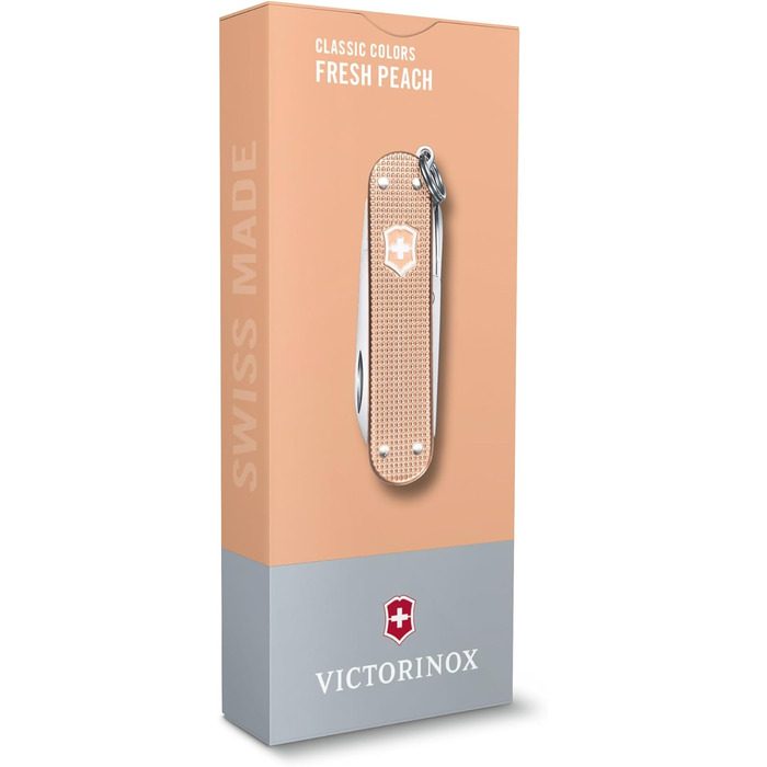 Мультитул Victorinox Classic SD Alox: Швейцарський ніж, 5 функцій, з файлом для нігтів (58 мм, колір персиковий)