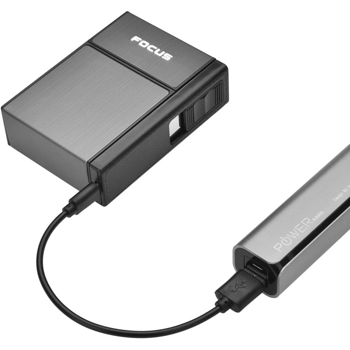 Алюмінієве 2-в-1 етикетниця з запальничкою, електронна, елегантний дизайн