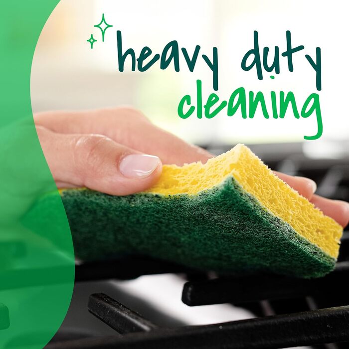 Scotch-Brite Robuste Scrub Sponges, sponges for cleaning kitchens and households, robust sponges safe for uncoated cookware, 9 scrub sponges