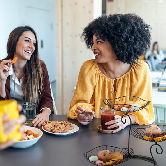 Стійка для фруктів та випічки Relaxdays, 3 яруси, метал, 34x49x31,5 см, дизайн 