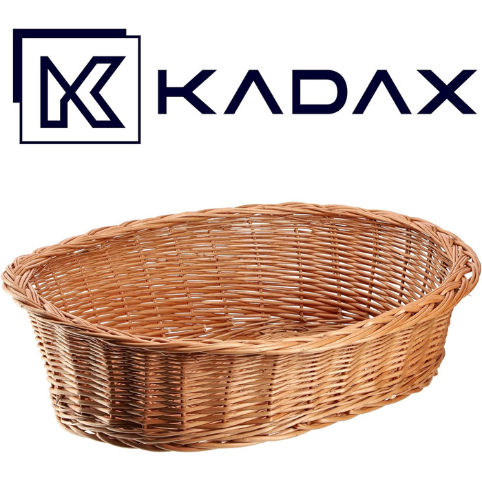 КADAX Лежанка для собак та котів з лози, природний колір, лежанка для собак, котячий кошик, лежак для тварин, лежанка для собак, місце для сну собаки, кошик для відпочинку (11x50x38 см)