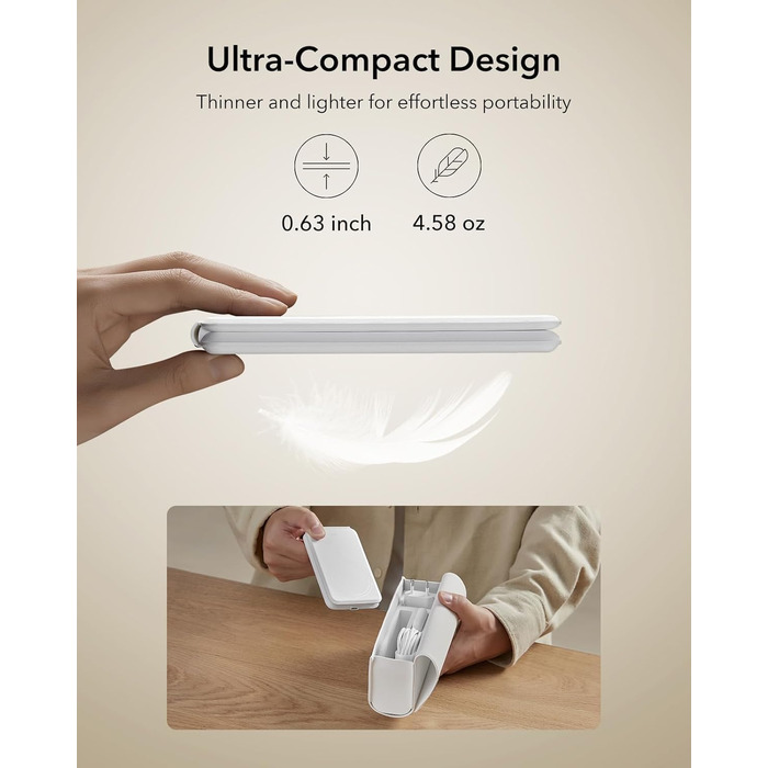 Зарядний станція 3-в-1 ESR для Apple Watch та iPhone з MagSafe, складана, з чохлом (білий)