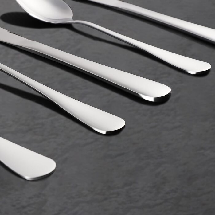 Набір столових приборів KitchenBoss на 6 осіб (30 предметів), нержавіюча сталь, придатний для миття в посудомийній машині, сріблястий