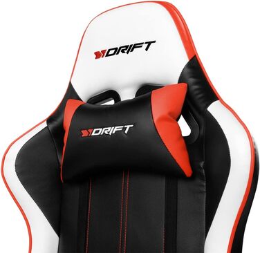 Ігрове крісло DRIFT DR175RED, екошкіра, 2D підлокітники, клас 4, чорний/червоний
