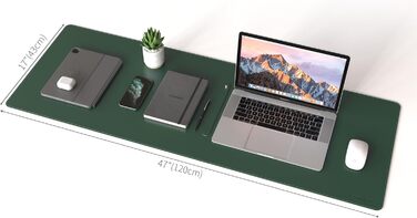 Килимок для миші RENMTURE двосторонній: корковий та PU-шкіра, 120x43 см, для офісу та дому, водостійкий, чорний