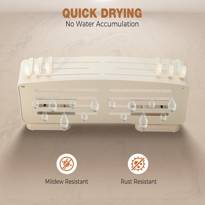 Сучасна душова полиця Lekesky, стійка до іржі, 2 шт., Gunmetal Grey, алюміній, на присосках, без свердління, з 12 гачками (прямокутна)