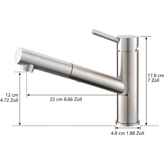 Кухонний змішувач AIMADI висувний чорного кольору з 3-ма режимами, душовою насадкою, шлангом 38 см, однорідний змішувач для холодної та гарячої води, підходить для раковини та кухонного острова. Змішувач для кухні з водоспадом, чорний (з матовою обробкою)