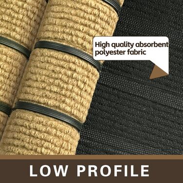 Килимок примічний та вуличний Qingbei Rina протибрудний, нековзкий килим для входу, дверей та саду, коричневий у смужку, 40 x 70 см