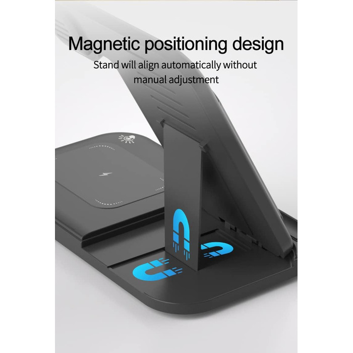 MMOBIEL Бездротова зарядка 3-в-1 для iPhone, Apple Watch та AirPods - 15W швидка індуктивна зарядка - Чорний колір