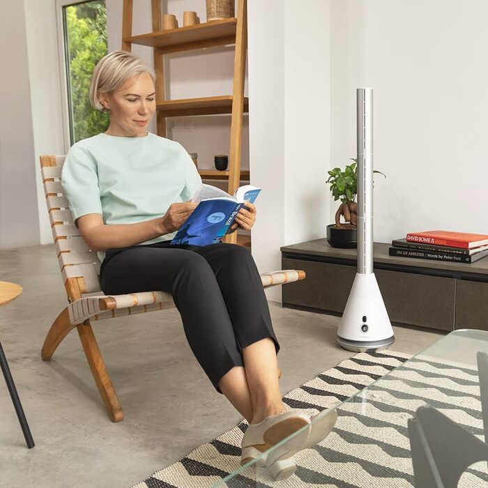 Турбовентилятор Cecotec EnergySilence 9890 Skyline Bladeless Dark: безлопатевий, 100 см, 50 Вт, сенсорний LED-дисплей, пульт ДУ, 3 режими, 3 швидкості, таймер 15 годин, 40° осциляція, регульована висота