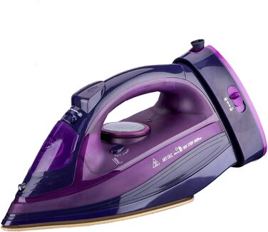 Пароочищувач відпарювач бездротовий 2400 Вт з керамічною підошвою, вертикальне прасування, стоп-краплі, антиналіт, самоочищення, резервуар для води (фіолетовий)