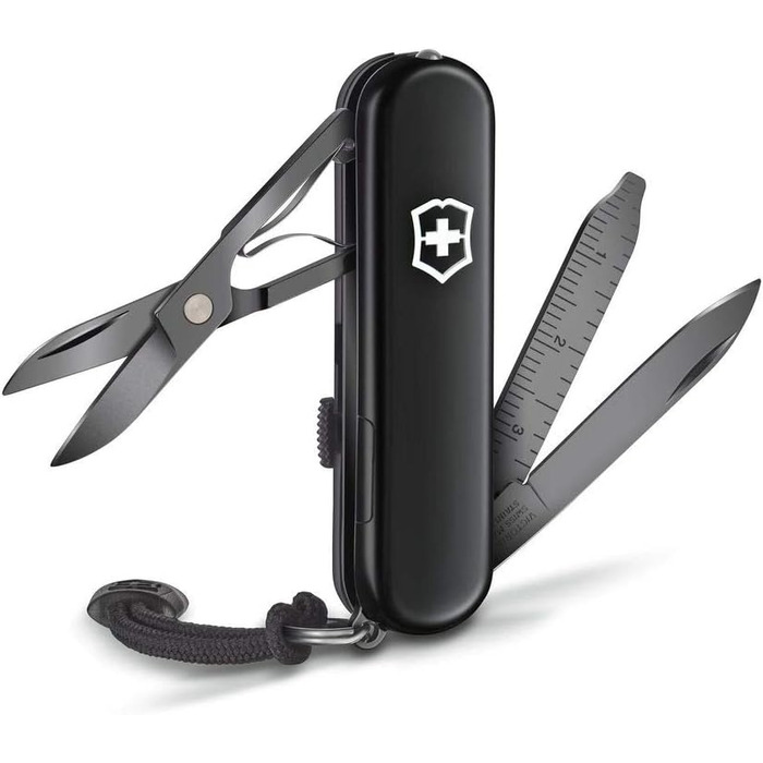 Швейцарський мультитул Victorinox Signature Lite Onyx Black – Швейцарський ніж з 9 функцій, з клинком та вимірювальною лінійкою