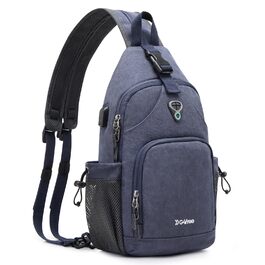 Сумка на плечі G4Free з канвасу - чоловіча/жіноча, для подорожей, хайкінгу, бігу, альпінізму (Navy Blue)