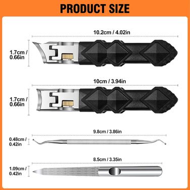 Манікюрний кусачок для товстих нігтів, 4 шт. срібного кольору