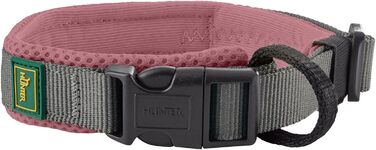 Нашийник для собак HUNTER Maldon, рожевий, дихаюча сітка, міцний нейлон, безшумний, гіпоалергенний, з регулюванням натягу, з адресником, легкий, розмір M