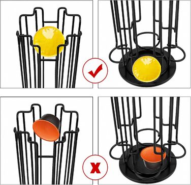 Підставка для капсул Nespresso (40 шт) XIAPIA, чорна, обертова