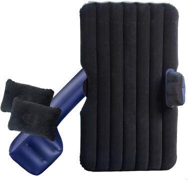 Надувна автомобільна матрац з насосом для подорожей, кемпінгу та відпочинку на природі. Чорний колір.