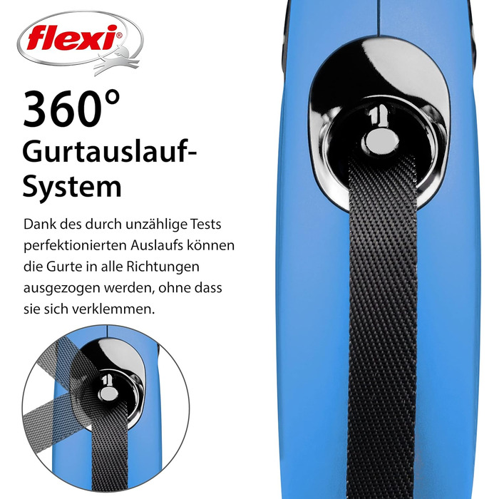 Flexi Classic L рулетка для собак до 50 кг, блакитна, 5 м (для собак до 25 кг)