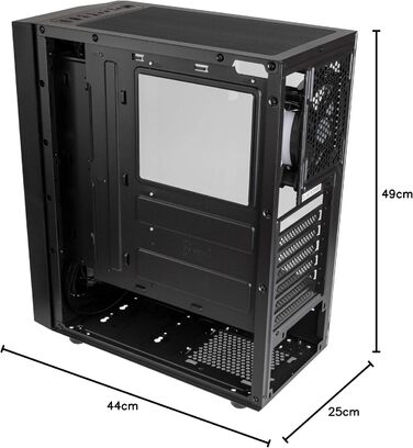 Корпус ПК Kolink Inspire K7 ARGB Midi-Tower з RGB підсвічуванням, скляна бічна панель, чорний