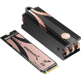 SSD накопичувач Sabrent M.2 NVMe Gen 4 з радіатором, 4TB, PCIe 4.0, 7100 MB/s, для ігор, PS5, ПК, ноутбуки, десктопи