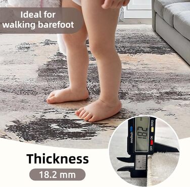 Килим Safunion для вітальні: великий сучасний абстрактний килим з коротким ворсом, м'який килим для спальні (80 x 120 см, 120 x 160 см), абстрактний коричнево-багатокольоровий