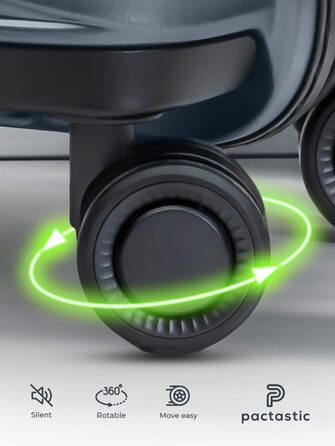 Легкий валіза-тележка з жорстким корпусом, 50 x 32 x 75 см, 103 літри, 3,63 кг, поліпропілен, TSA-замок, набір 3 шт. (темно-сірий металік)