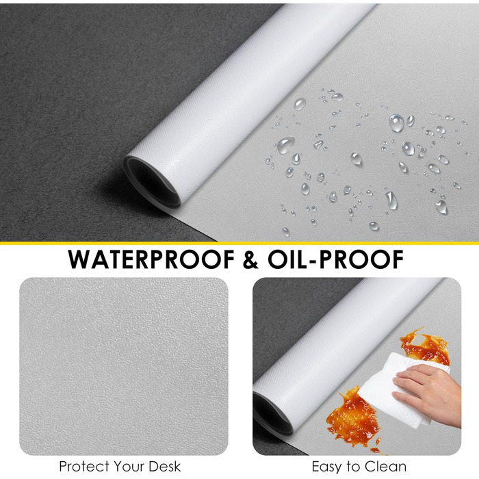 Підкладка на стіл Vicwe 80x40 см, сіра, з ПВХ, з антиковзким покриттям, водонепроникна, для офісу та дому