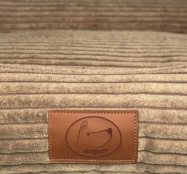 Ортопедичне ліжко для собак Elropet з м'якого корду, кошик для собак, XS/S/M/L/XL/XXL, Оливковий, Капучино