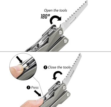 Мультитул Swiss+Tech 16-в-1: мультиінструмент з нержавіючої сталі з ножем, пилкою, ножицями, відкривачкою для пляшок, для кемпінгу, відпочинку на природі, ремонту, з чохлом, вінтажний зелений (ретро-сірий)