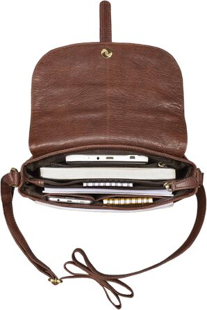 Стильна сумка-месенджер STILORD Kira з натуральної шкіри вінтаж, коричнева (Cognac/Maraska) - ідеальна для вечірок та повсякденного використання