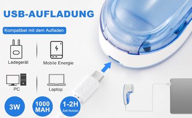 Електричний видалення ворсу Fusselrasierer: портативний пристрій для одягу з USB зарядкою та 1 змінною головкою (блакитний)