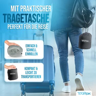 Подушка для шиї у літак з додатковою подушкою – Memory Foam, автомобіль – регульована підтримка шиї, для дорослих, сіра