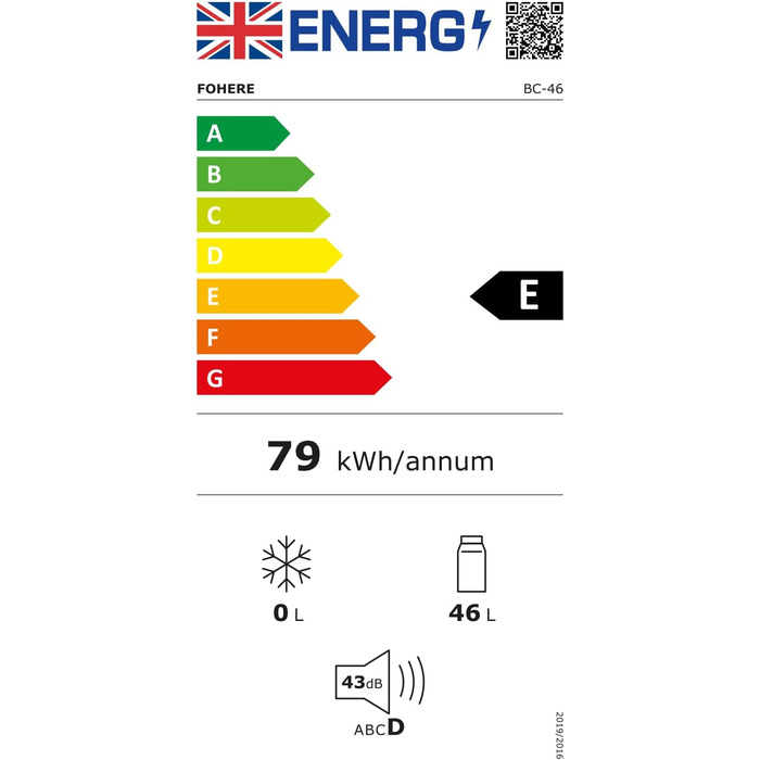 Міні-холодильник FOHERE 46L з відділенням для льоду | Компактний холодильник | Регулювання температури, енергозбереження, тиха робота | Холодильник для напоїв, ідеальний для офісу, кемпінгу та геймінгу | Змінний бік відкривання дверцят | Чорний