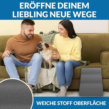 Сходинка для собак Nuraya: 3 сходинки, 40 см, з антиковзким покриттям. Підходить для маленьких собак та котів. Зручна та миється.